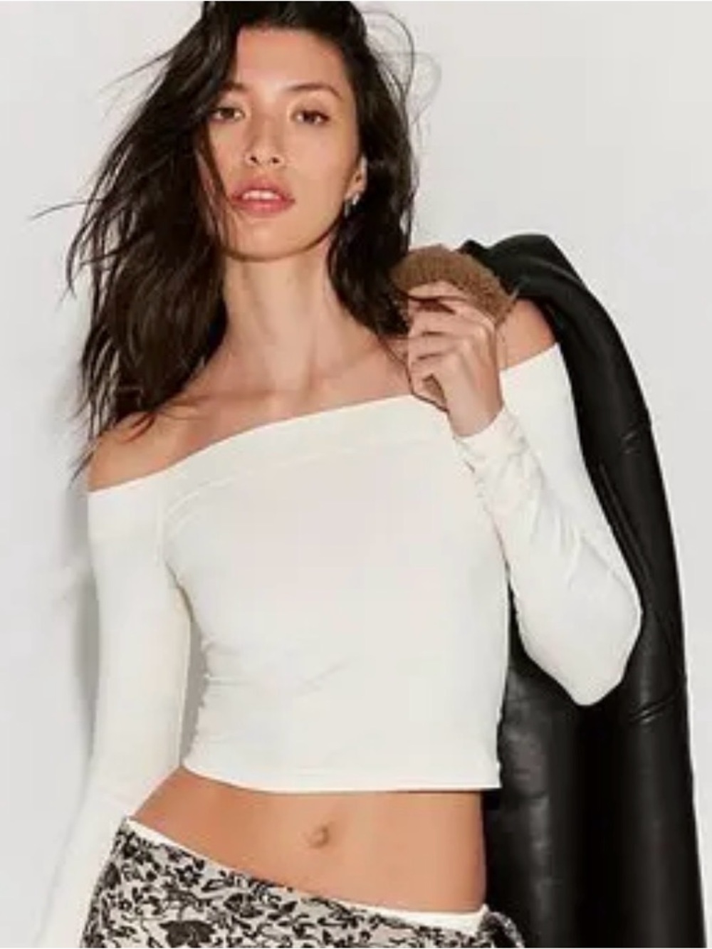 Free People Round Two Off-The-Shoulder Top. NWT ivory